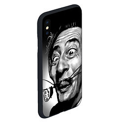 Чехол iPhone XS Max матовый Salvador Dali - grimace, цвет: 3D-черный — фото 2