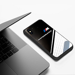 Чехол iPhone XS Max матовый БМВ PERFORMANCE Абстракция, цвет: 3D-черный — фото 2