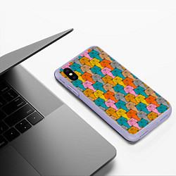 Чехол iPhone XS Max матовый Сердитый Кот мем, цвет: 3D-светло-сиреневый — фото 2