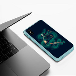 Чехол iPhone XS Max матовый Снейк в дыму, цвет: 3D-мятный — фото 2