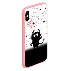 Чехол iPhone XS Max матовый Котик в тумане Сердечки, цвет: 3D-баблгам — фото 2