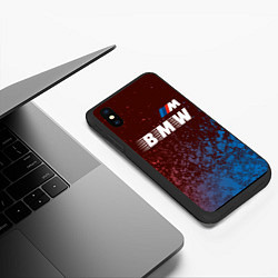 Чехол iPhone XS Max матовый БМВ BMW - Краски, цвет: 3D-черный — фото 2
