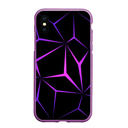 Чехол iPhone XS Max матовый НЕОНОВАЯ ГЕОМЕТРИЯ - NEON, цвет: 3D-фиолетовый