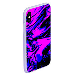 Чехол iPhone XS Max матовый НЕОНОВЫЕ РАЗВОДЫ КРАСОК, цвет: 3D-светло-сиреневый — фото 2