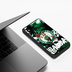 Чехол iPhone XS Max матовый Бостон Селтикс , Boston Celtics, цвет: 3D-черный — фото 2