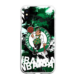 Чехол iPhone XS Max матовый Бостон Селтикс , Boston Celtics