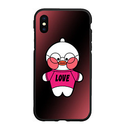 Чехол iPhone XS Max матовый LALAFANFAN - LOVE, цвет: 3D-черный