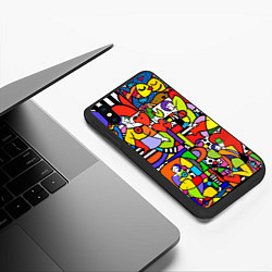 Чехол iPhone XS Max матовый Romero Britto - love collage, цвет: 3D-черный — фото 2