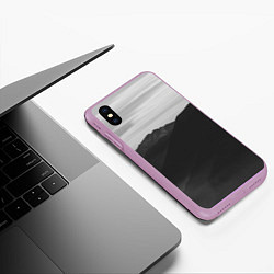 Чехол iPhone XS Max матовый ТЕМНЫЕ ГОРЫ, цвет: 3D-сиреневый — фото 2