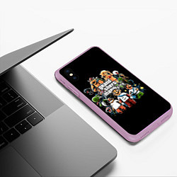 Чехол iPhone XS Max матовый Mario x GTA, цвет: 3D-сиреневый — фото 2