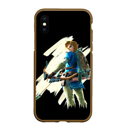 Чехол iPhone XS Max матовый Линк с луком, цвет: 3D-коричневый