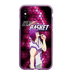 Чехол iPhone XS Max матовый Kuroko no Basuke, Murasakibara Atsushi Ацуши Мурас, цвет: 3D-фиолетовый