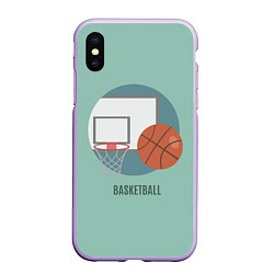 Чехол iPhone XS Max матовый Basketball Спорт, цвет: 3D-светло-сиреневый