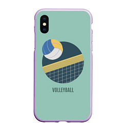 Чехол iPhone XS Max матовый Volleyball Спорт, цвет: 3D-сиреневый