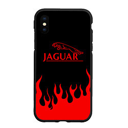 Чехол iPhone XS Max матовый Jaguar, Ягуар огонь, цвет: 3D-черный