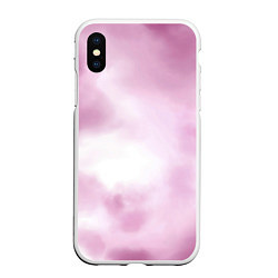 Чехол iPhone XS Max матовый Tie-dye Pink, цвет: 3D-белый