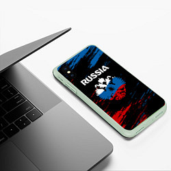 Чехол iPhone XS Max матовый Russia Герб в стиле, цвет: 3D-салатовый — фото 2