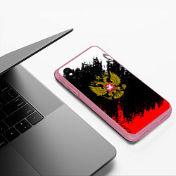 Чехол iPhone XS Max матовый Russia Патриот Герб, цвет: 3D-малиновый — фото 2