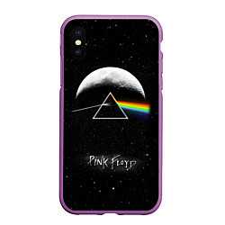 Чехол iPhone XS Max матовый PINK FLOYD LOGO ПИНК ФЛОЙД ЗВЕЗДЫ, цвет: 3D-фиолетовый