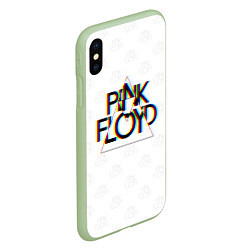 Чехол iPhone XS Max матовый PINK FLOYD LOGO ПИНК ФЛОЙД ГЛИТЧ, цвет: 3D-салатовый — фото 2