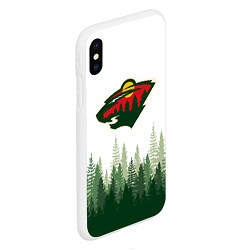 Чехол iPhone XS Max матовый Minnesota Wild, Миннесота Уайлд Лес, цвет: 3D-белый — фото 2