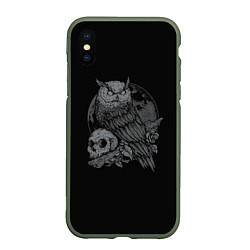 Чехол iPhone XS Max матовый Ночной Дозор Night Watcher, цвет: 3D-темно-зеленый