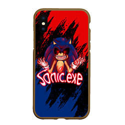 Чехол iPhone XS Max матовый Sonic Exe Супер ИГРА!, цвет: 3D-коричневый