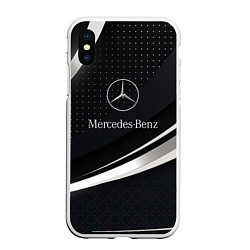 Чехол iPhone XS Max матовый Mercedes-Benz Sport, цвет: 3D-белый