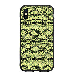 Чехол iPhone XS Max матовый Крокодиловая кожа, цвет: 3D-черный