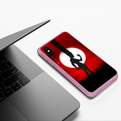 Чехол iPhone XS Max матовый Hunter x Hunter Гон волосы в небо, цвет: 3D-розовый — фото 2