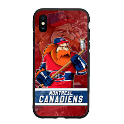 Чехол iPhone XS Max матовый Монреаль Канадиенс, Montreal Canadiens Маскот, цвет: 3D-черный