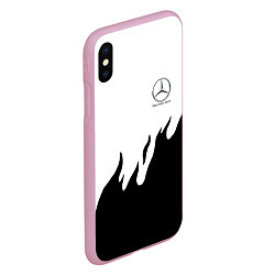 Чехол iPhone XS Max матовый Mercedes-Benz нарисованный огонь, цвет: 3D-розовый — фото 2