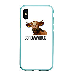 Чехол iPhone XS Max матовый Corovavirus, цвет: 3D-мятный