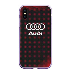 Чехол iPhone XS Max матовый Audi logo, цвет: 3D-светло-сиреневый