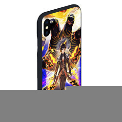 Чехол iPhone XS Max матовый Чжун Ли в ульте Genshin Impact, цвет: 3D-черный — фото 2