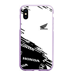 Чехол iPhone XS Max матовый Honda sport pattern, цвет: 3D-сиреневый