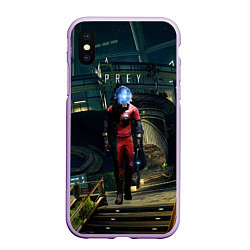 Чехол iPhone XS Max матовый PREY игровая локация, цвет: 3D-сиреневый