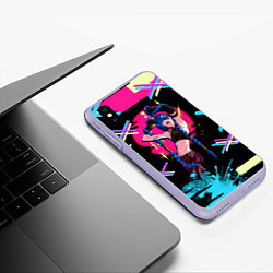 Чехол iPhone XS Max матовый Аркейн Jinx Arcane, цвет: 3D-светло-сиреневый — фото 2