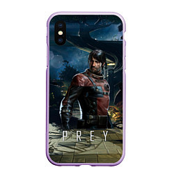 Чехол iPhone XS Max матовый Prey game Прэй, цвет: 3D-сиреневый