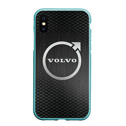 Чехол iPhone XS Max матовый Volvo бренд, цвет: 3D-мятный