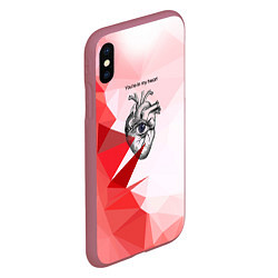 Чехол iPhone XS Max матовый Youre in my heart, цвет: 3D-малиновый — фото 2