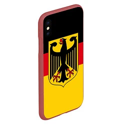 Чехол iPhone XS Max матовый Германия - Germany, цвет: 3D-красный — фото 2