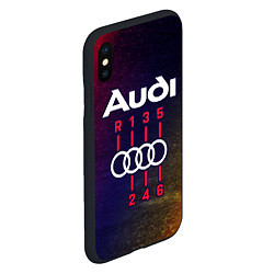 Чехол iPhone XS Max матовый AUDI - КОРОБКА Глитч, цвет: 3D-черный — фото 2