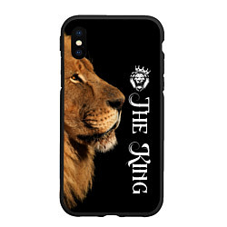 Чехол iPhone XS Max матовый ЛЕВ КОРОЛЬ LION KING, цвет: 3D-черный