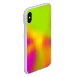 Чехол iPhone XS Max матовый Голография в узоре, цвет: 3D-светло-сиреневый — фото 2