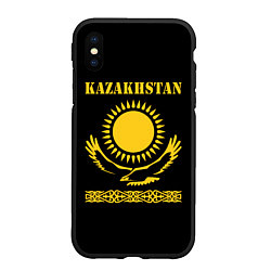 Чехол iPhone XS Max матовый KAZAKHSTAN Казахстан, цвет: 3D-черный