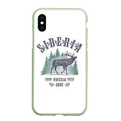 Чехол iPhone XS Max матовый SIBERIA из России с Любовью, цвет: 3D-салатовый