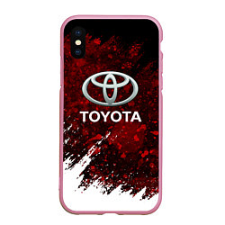 Чехол iPhone XS Max матовый Toyota Вектор, цвет: 3D-розовый