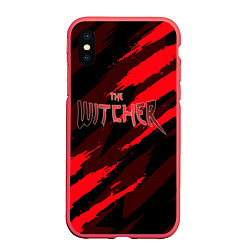 Чехол iPhone XS Max матовый The Witcher ГЕЙМЕРА супер игра, цвет: 3D-красный