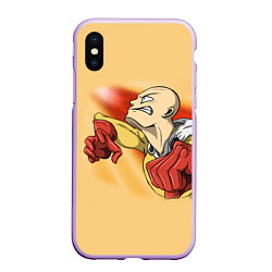 Чехол iPhone XS Max матовый Сайтама - One Punch Man, цвет: 3D-сиреневый